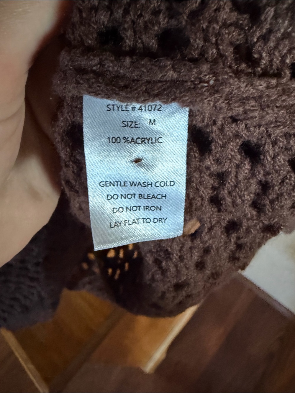 Neuflora Open-Knit Espresso Women’s Sweater - Picture 5 of 5